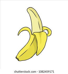 Bananas that have been peeled in the form of vectors