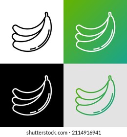 Bananas thin line icon. Healthy vegan food. Exotic fruit. Vector illustration.