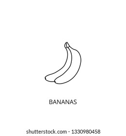 Bananas vector icon, outline style, editable stroke