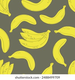 bananas vector, Seamless pattern with bananas, food background, Seamless background. Vector illustration. idea for textile design