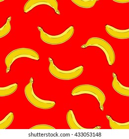 bananas vector, Seamless pattern with bananas, food background, Seamless background. Vector illustration. idea for textile design