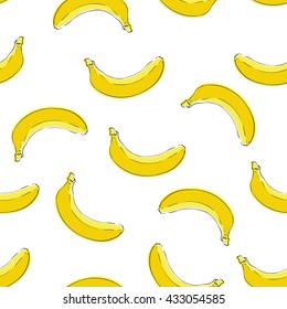 bananas vector, Seamless pattern with bananas, food background, Seamless background. Vector illustration. idea for textile design