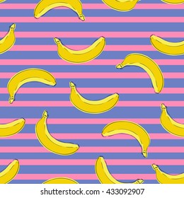bananas vector, Seamless pattern with bananas, food background, Seamless background. Vector illustration. idea for textile design