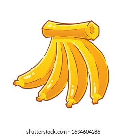 bananas vector. shiny yellow banana cartoon vector