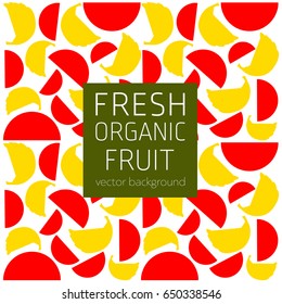 Bananas, watermelons, abstract fruit postcard, fresh organic fruit, vector illustration, healthy eating, vector background