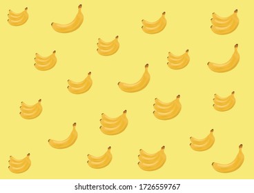 Plátanos en el fondo amarillo.