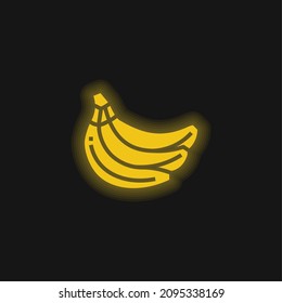 Bananas yellow glowing neon icon