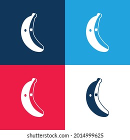 Bananity Social Logo blue and red four color minimal icon set