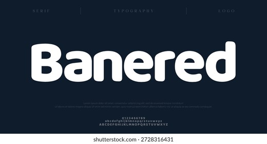 Banared, kreative digitale abstrakte moderne urbane Schriften. Typografie einfache Sport, Technologie oder Mode digitale futuristische kreative Logo-Schriftart. Vektorgrafik