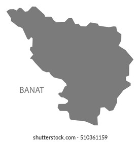 Banat Romania Map grey