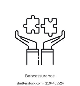 Bancassurance icon. Outline style icon design isolated on white background