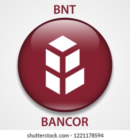 Bancor Coin cryptocurrency blockchain icon. Virtual electronic, internet money or cryptocoin symbol, logo