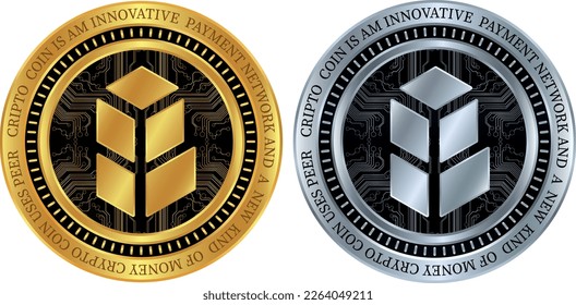 bancor-bnt coin vector illustrations. 3d illustration.