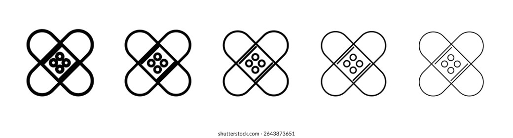 Band aid icon black and white vector sign