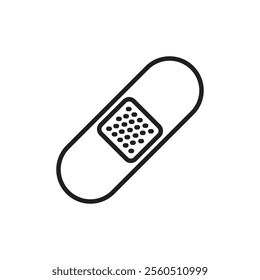 Band aid icon Flat art in black and white isolated