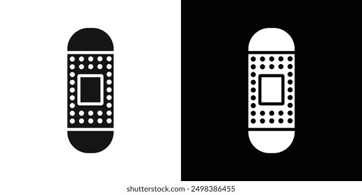 Band aid icon flat line symbol set.
