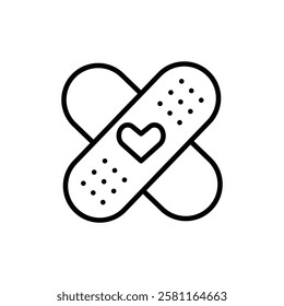 Band aid icon Flat simple outline