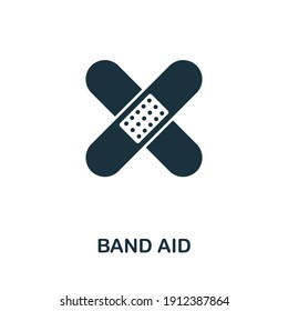 Band Aid icon. Monocrome element from medical services collection. Band Aid icon for banners, infographics and templates.