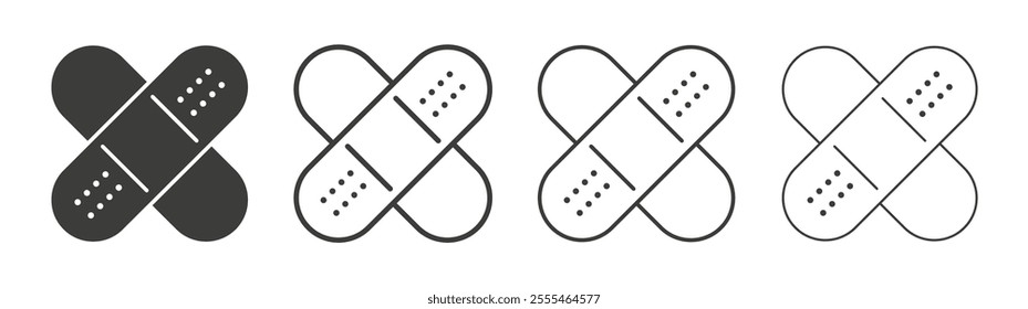 Band aid icon pack. vector illustration