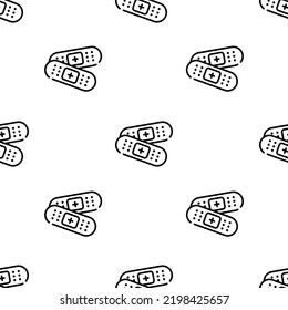 Band Aid Icon Pattern. Seamless Band Aid Pattern On White Background.