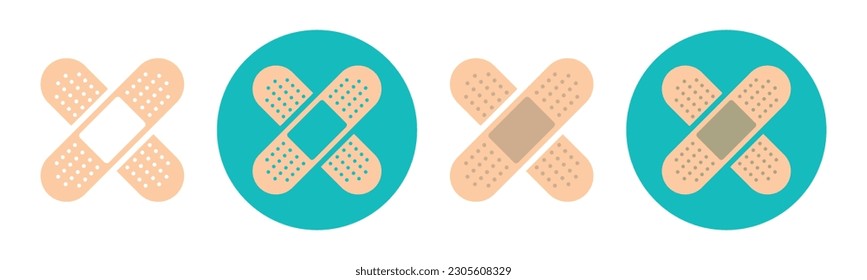 Band aid Icon set in flat style,Medicine icon of adhesive plaster