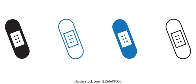 Band aid icon set flat illustration.