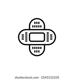 Band aid icon set. outlined and solid filled versions.