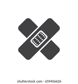Band aid icon vector, filled flat sign, solid pictogram isolated on white. Symbol, logo illustration. Pixel perfect