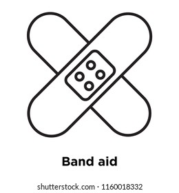 Band aid icon vector isolated on white background, Band aid transparent sign , sign and symbols in thin linear outline style