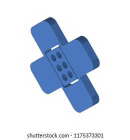 Band aid isometric left top view 3D icon