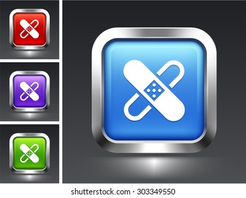 Band Aid on Blue Square Button