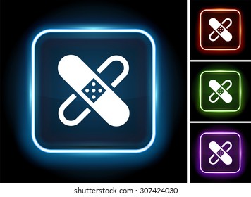 Band Aid on Glow Square Button