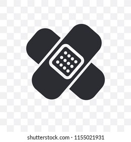 Band aid vector icon isolated on transparent background, Band aid logo concept