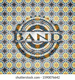 Band arabic emblem. Arabesque decoration.