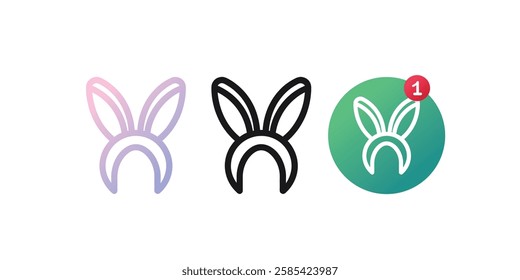 Band bunny ears isolated set