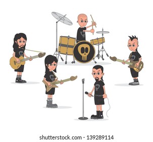 band cartoon set on stage