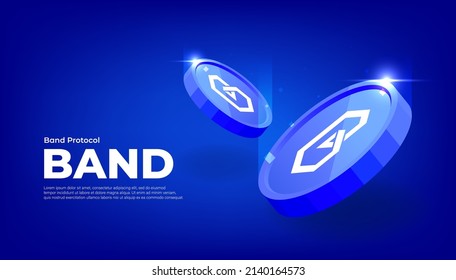 Band coin cryptocurrency concept banner background.