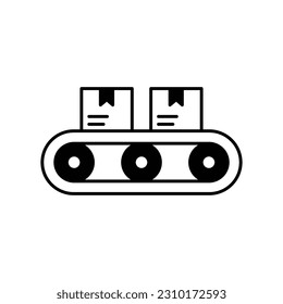 Band conveyor  Glyph Vector Icon that can easily edit or modify

