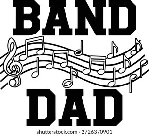 Band Dad Music Notes Diseño