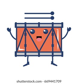 band drum musical instrument kawaii character