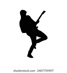 band guitarist silhouette design illustration