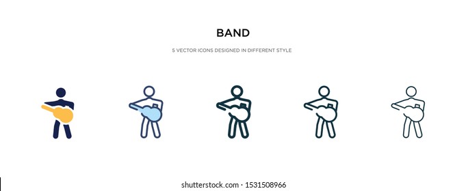 band icon in different style vector illustration. two colored and black band vector icons designed in filled, outline, line and stroke style can be used for web, mobile, ui