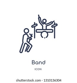 band icon from ultimate glyphicons outline collection. Thin line band icon isolated on white background.