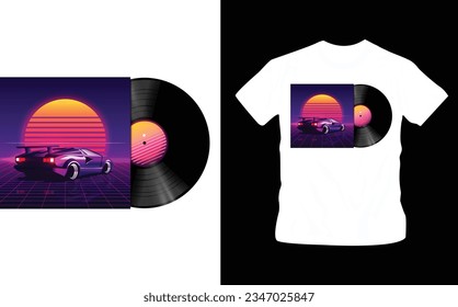 Band logos, album covers, party time musical festival vector illustration t-shirt design editable template