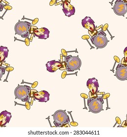 band member drummer ,seamless pattern