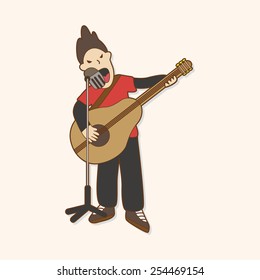 band member guitar player theme elements