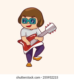 band member guitar player theme elements