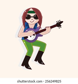band member guitar player theme elements