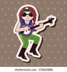 band member guitar player theme elements