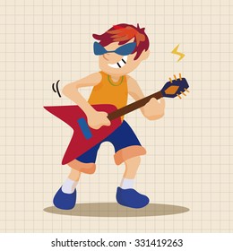 band member guitar player theme elements